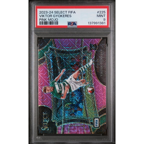 2023 Panini Select Fifa Pink Mojo Viktor Gyokeres #225 /199 PSA 9