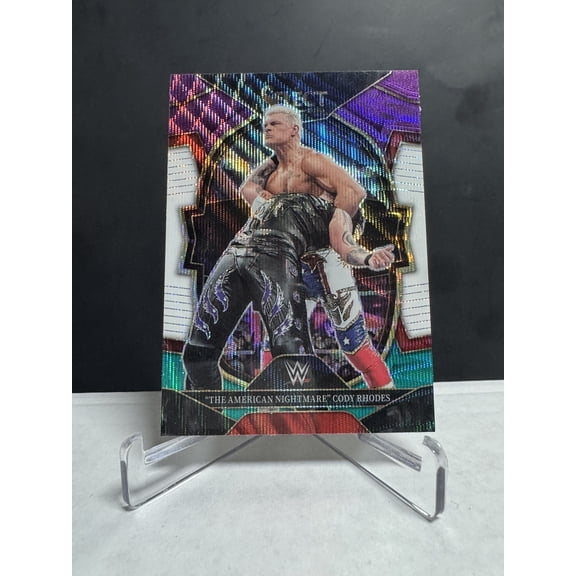 2023 Panini Select Prizm Cody Rhodes #28 Concourse Tri-Color Prizm WWE Trading Card