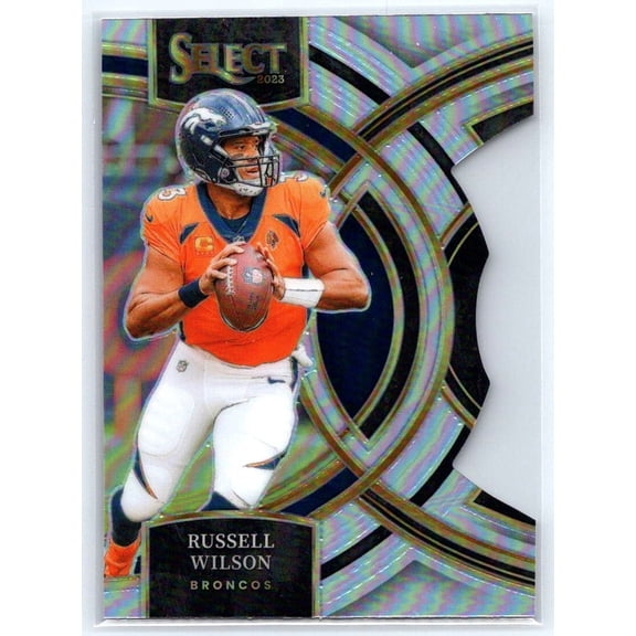 2023 Panini Select Russell Wilson #129 Silver Prizms Die Cuts Denver Broncos NFL FOOTBALL Trading Card