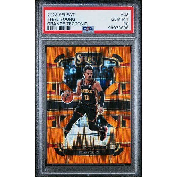 2023 Panini Select Trae Young #43 Orange Tectonic PSA 10