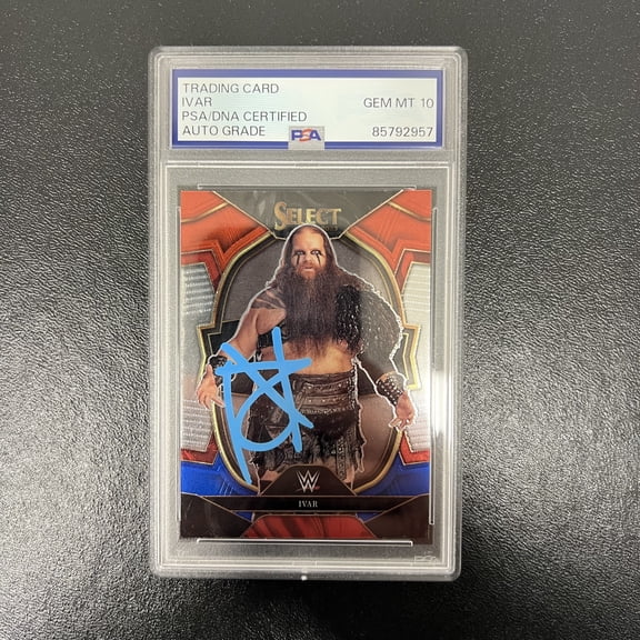 2023 Panini Select WWE#62 Ivar Signed Card PSA Auto 10 Autographed