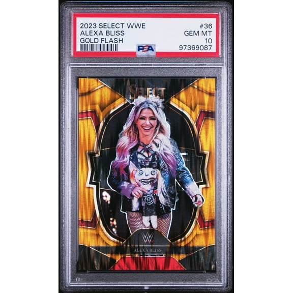2023 Panini Select WWE Alexa Bliss #36 Gold Flash /10 Short Print Parallel/Variety PSA 10