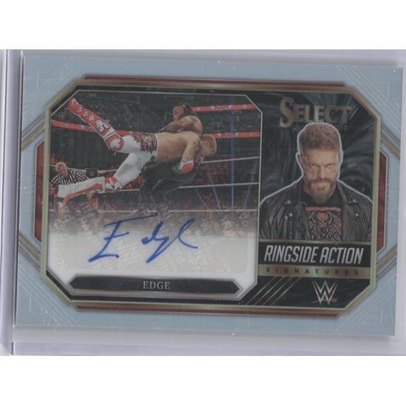 2023 Panini Select WWE Ringside Action Edge #RA-EGE Autograph Silver Raw WWE Autographed Wrestling Trading Card