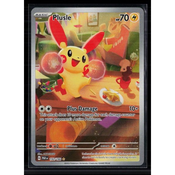 2023 Paradox Rift Plusle Secret Rare Holo #193/182 English Pokemon Card
