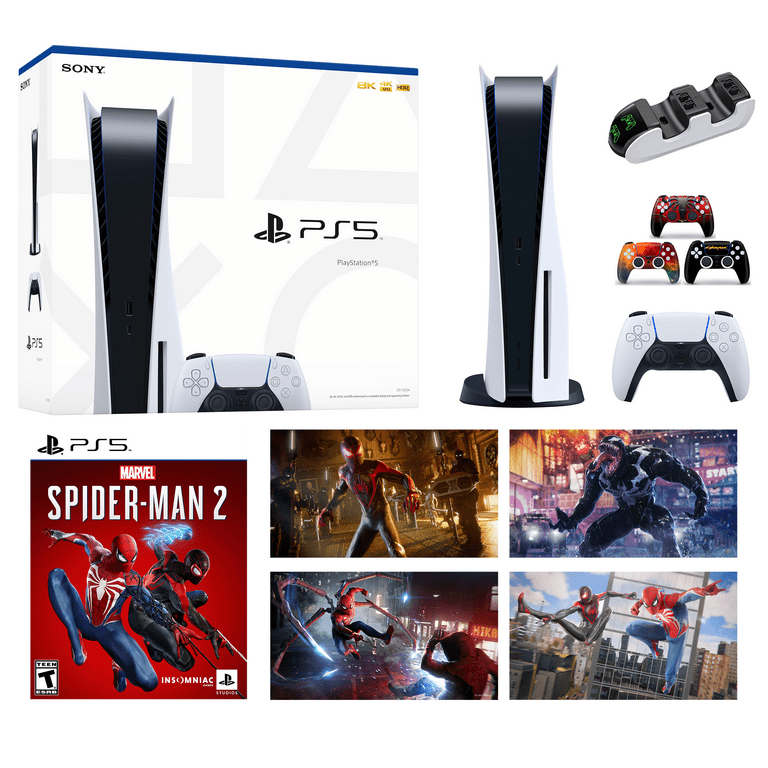 TEC Sony PlayStation_PS5 Gaming Console(Disc Version) with Spiderman Miles  Morales Game Bundle, PlayStation - 5