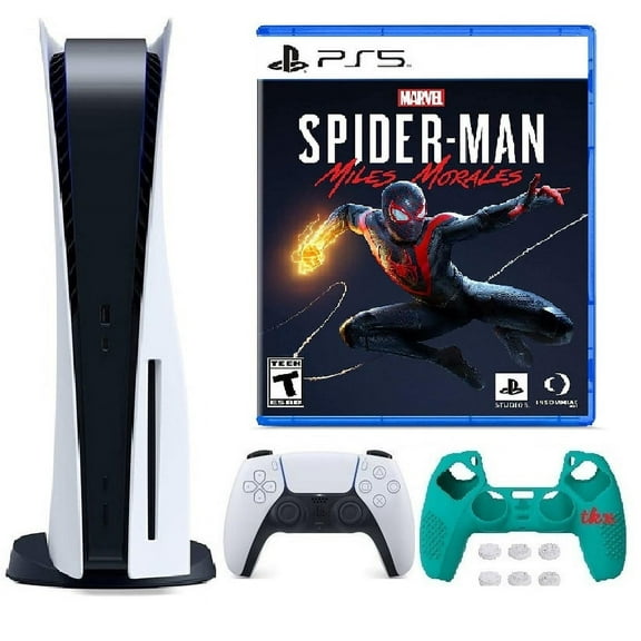 2023 PlayStation_PS5 Gaming Console Disc Version W/Marvel's Spiderman: Miles Morales | Silicone Controller Cover Skin