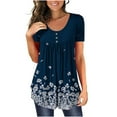 thumbnail image 1 of 2023 Plus Size Womens Tunic Tops To Wear With Leggings Summer Short Sleeve, 1 of 5