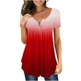 thumbnail image 1 of 2023 Plus Size Womens Tunic Tops To Wear With Leggings Summer Short Sleeve, 1 of 5