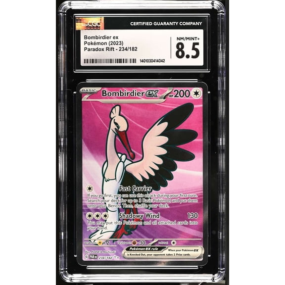 Graded 2023 Pokemon Paradox Rift Bombirdier ex Ultra Rare CGC 8.5 #234/182 English Trading Card