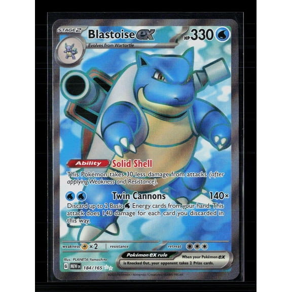 2023 Pokmon Scarlet & Violet 151 Blastoise EX Secret Rare Holo FA Trading Card 184/165