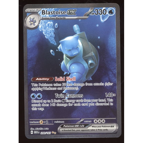 2023 Pokmon Scarlet & Violet 151 Blastoise ex Secret Rare #200/165 English Trading Card