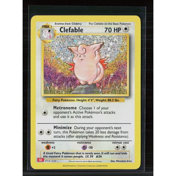 2023 Pokemon Classic Collection Clefable Holo 14/34 Trading Card