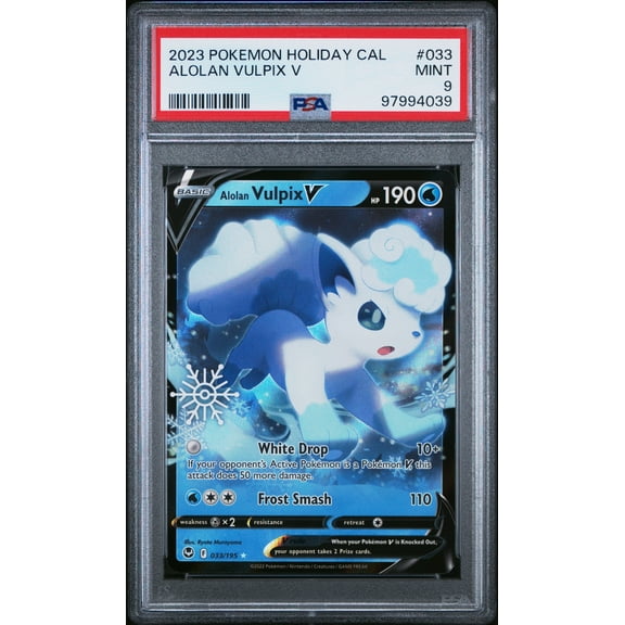 2023 Pokemon Holiday Calendar Alolan Vulpix V PSA 9 #033