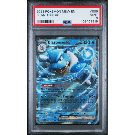 2023 Pokemon Mew EN-151 Blastoise EX PSA 9 #009