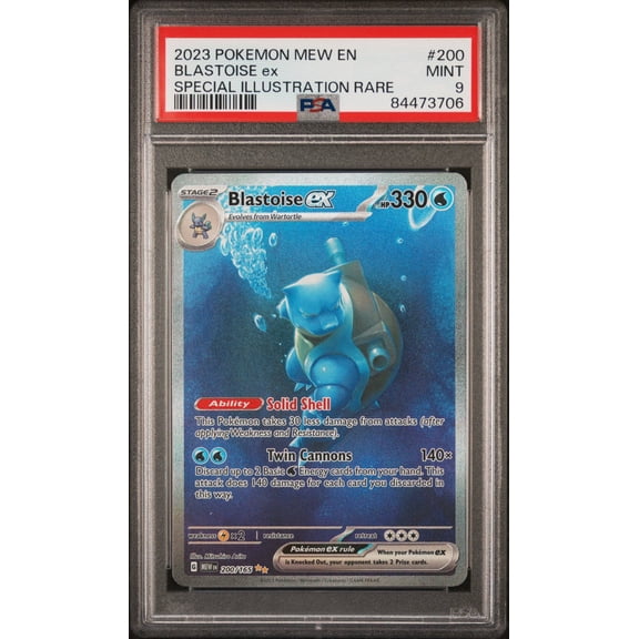 Graded 2023 PSA 9 Blastoise EX Special Illustration Rare 151 Pokemon Mew #200