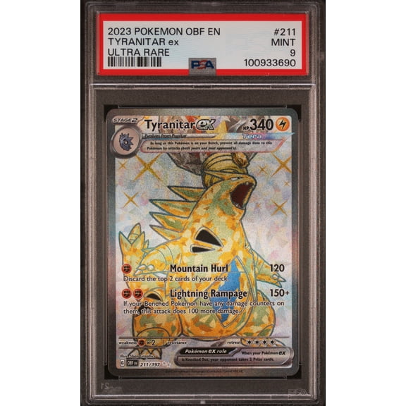 2023 Pokemon Obf EN-Obsidian Flames Tyranitar EX Ultra Rare PSA 9 #211