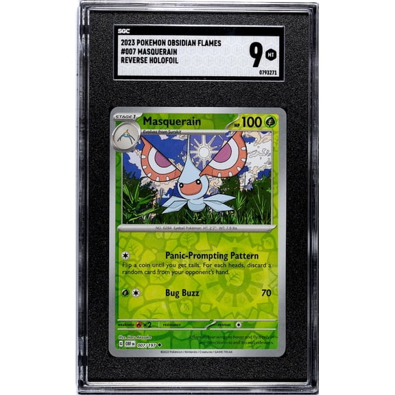 2023 Pokemon Obsidian Flames #007 Masquerain Reverse Holofoil SGC 9