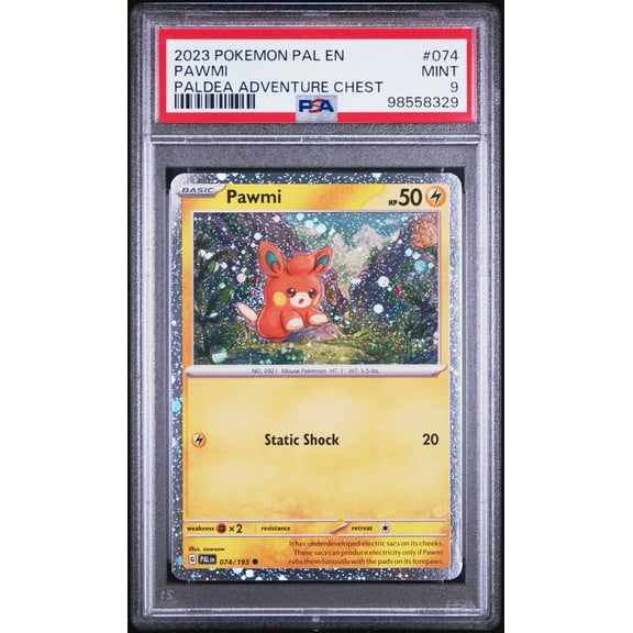 2023 Pokemon Pal EN-Paldea Evolved Pawmi Paldea Adventure Chest PSA 9 #074
