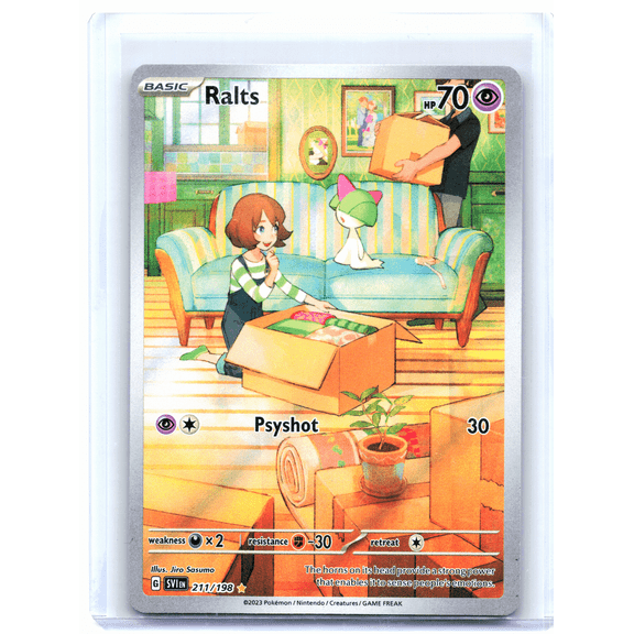2023 Pokemon Ralts #211/198 Holo Illustration Rare Scarlet & Violet Base Set MP