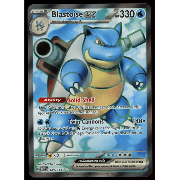 2023 Pokemon Scarlet & Violet 151 Blastoise ex Secret Rare FA Holo #184/165 English
