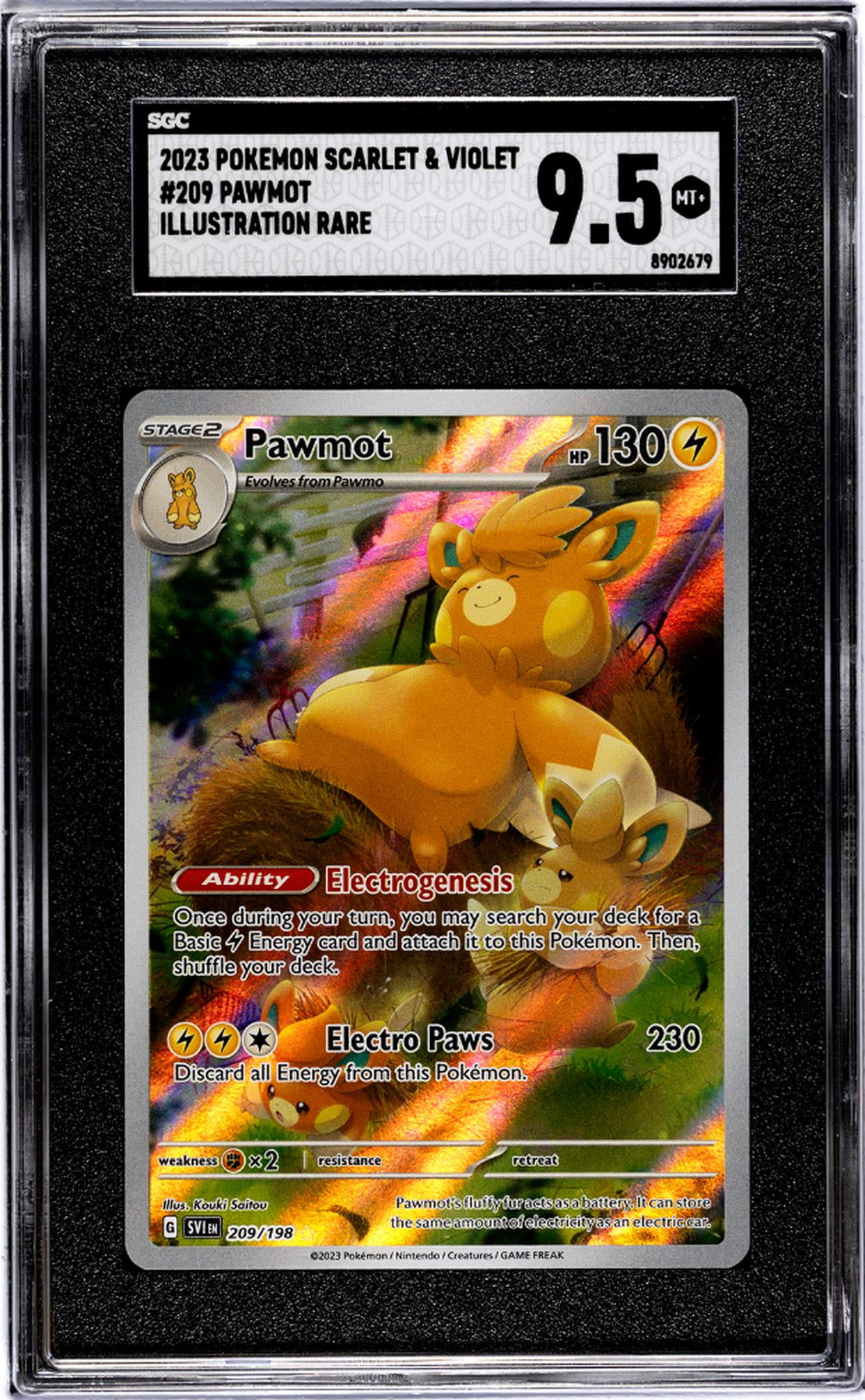 pawmot pokemon card price 2023 Pokemon Scarlet & Violet Illustration Rare Pawmot #209 SGC 9.5