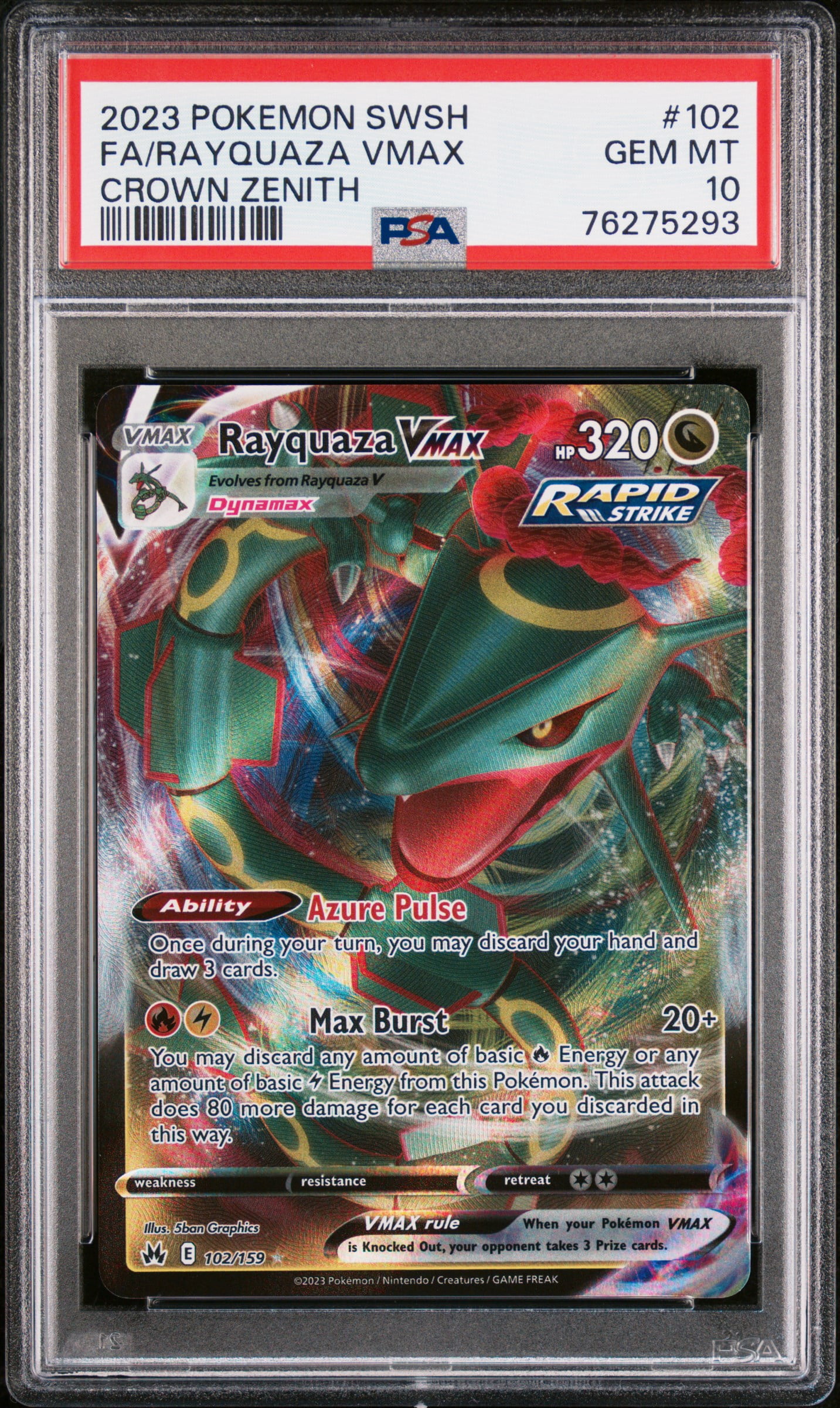 rayquaza pokemon card vmax price HR Colorless Retreat Cost Rayquaza Vmax