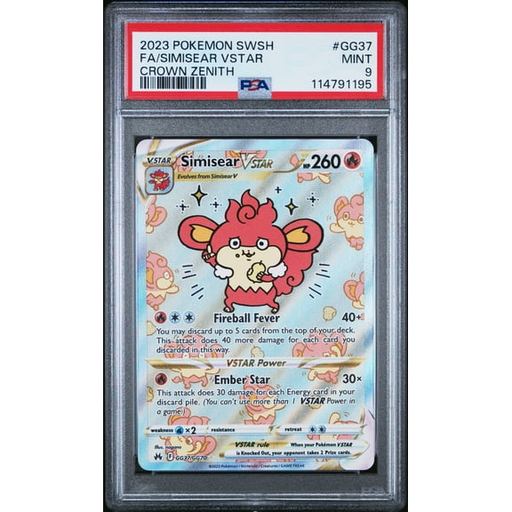 2023 Pokemon Sword And Shield Crown Zenith Simisear Vstar Crown Zenith PSA 9 #GG37