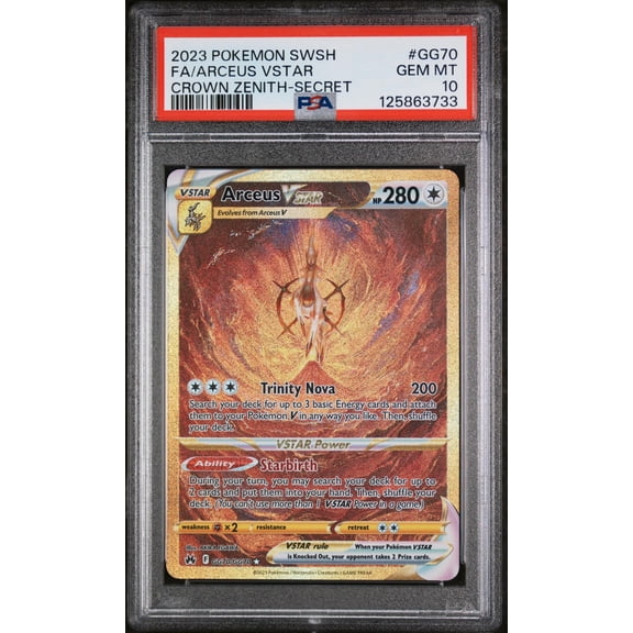 2023 Pokemon Sword and Shield Crown Zenith Secret Rare Arceus Vstar #GG70 PSA 10