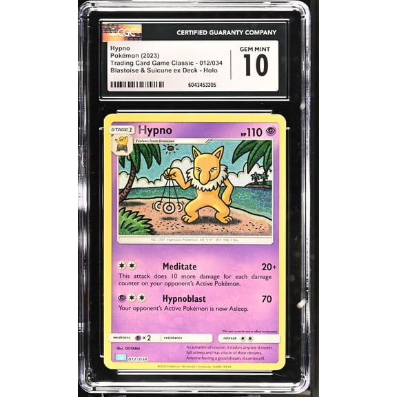 Graded 2023 Pokemon Trading Card Game Classic Hypno Holo CGC 10 #012/034 English Trading Card
