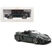2023 Porsche 718 Spyder RS Weissach Pack Forest Green Metallic with Carbon Hood Stripes 1/18 Diecast Model Car by Norev