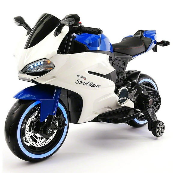 2023 Racing Style Ride On Toy Motorcycle Car for Kids 12V Battery Powered  Blue