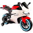 thumbnail image 1 of 2023 Ride On Kids Big Motorcycle 12V with New Toy Technology, Soft Leather Seat, LED Lights, Training Wheels, 2 Speeds | Licensed Kid Motorcycle to Drive - 3 Speeds, LED Lights, Music - Red, 1 of 4