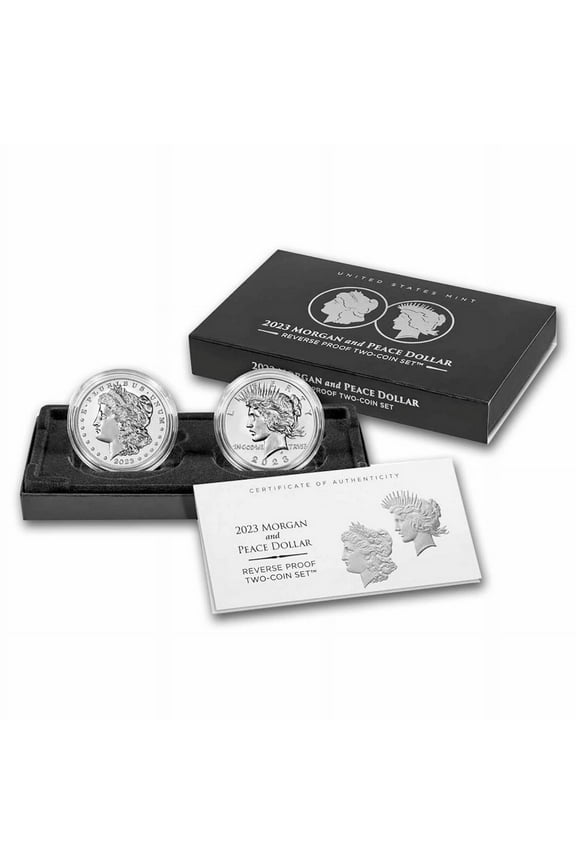 2023-S Morgan & Peace Silver Dollar Reverse Proof Set (Box & COA)