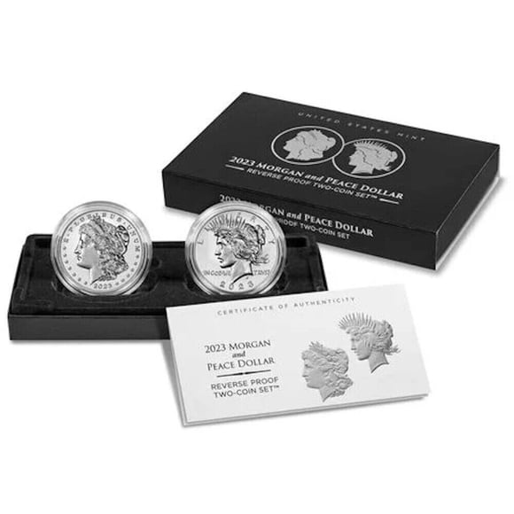 2023 S Morgan and Peace $1 Dollar Reverse Proof 2 Coin Set- 23XS - In Stock