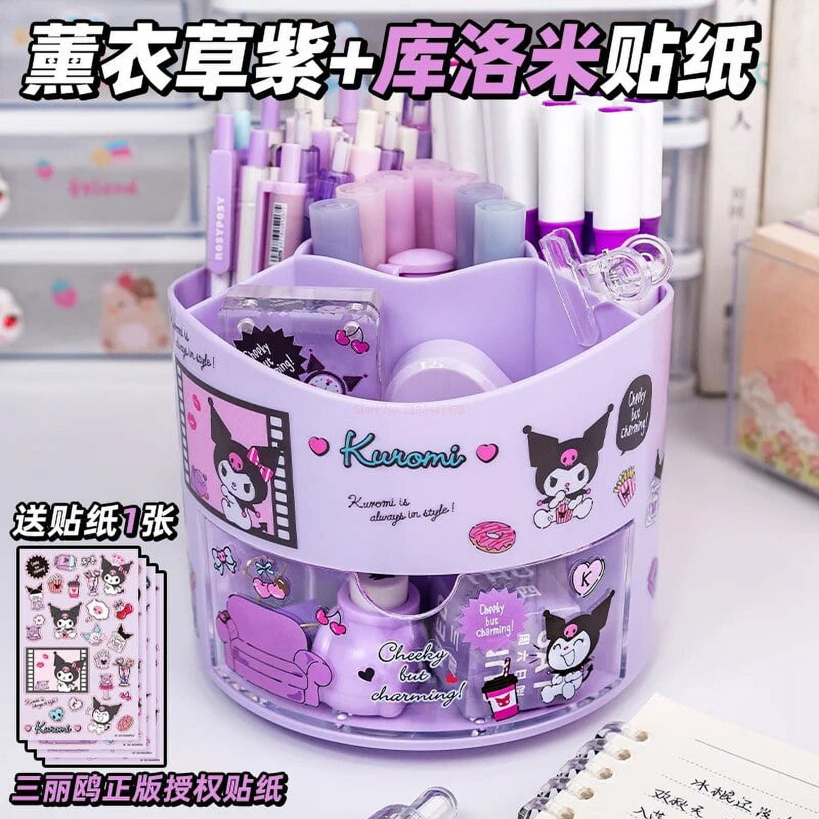 2023 Sanrio Anime Rotating Pen Holder Kuromi Melody Cinnamoroll Kawaii
