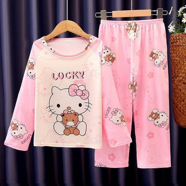 2023 Sanrio Children Pajamas Set Kawaii Anime Hello Kitty Cinnamoroll ...