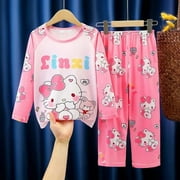 2023 Sanrio Cinnamoroll Hello Kitty Children Milk Silk Pajamas Sets Kawaii Kuromi Boys Girls Sleepwear Kids Homewear Clothes