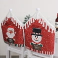 2023 Santa Chair Cover Cloth Printed Snowman Cute Chair Cover