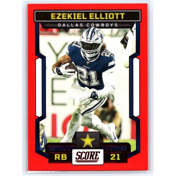 2023 Score Red #227 Ezekiel Elliott Near Mint or Better Dallas Cowboys Football Card