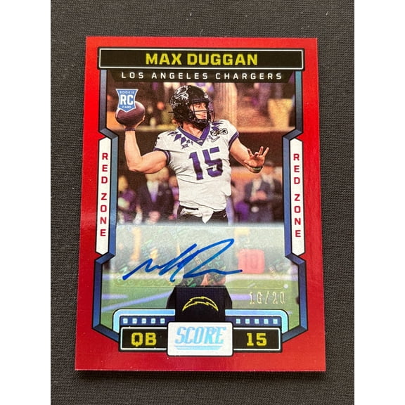 2023 Score Max Duggan Red Zone Rookie TCU Horned Frogs Football Card