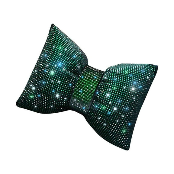 2023 Shiny Rhinestone Bow Car Headrest Pillow for Back Waist Support and Neck Relaxation Driver Seat Protector Comfort Accessory