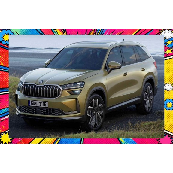 2023 Skoda Kodiaq Style B - Pop Art Edition | 24x36 Inch Glossy Laminated Poster | Vibrant Colors & Stunning Detail Wall Art