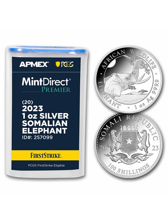 2023 Somalia 1 oz Silver Elephant (MD Premier + PCGS FS Tube)