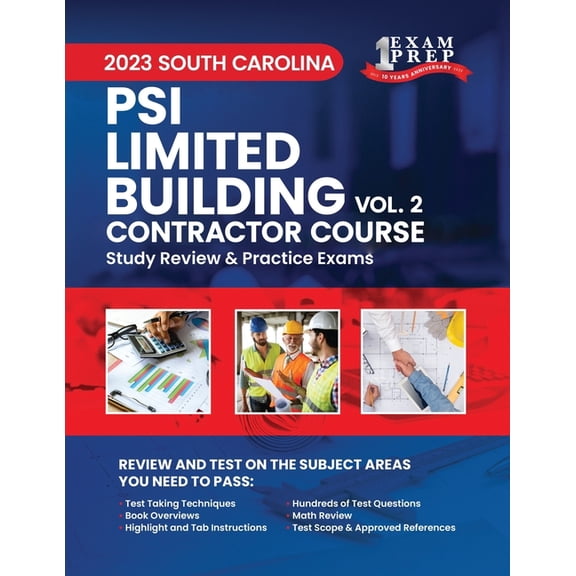 2023 South Carolina PSI Limited Building Contractor: Volume 2: Study Review & Practice Exams (Paperback)