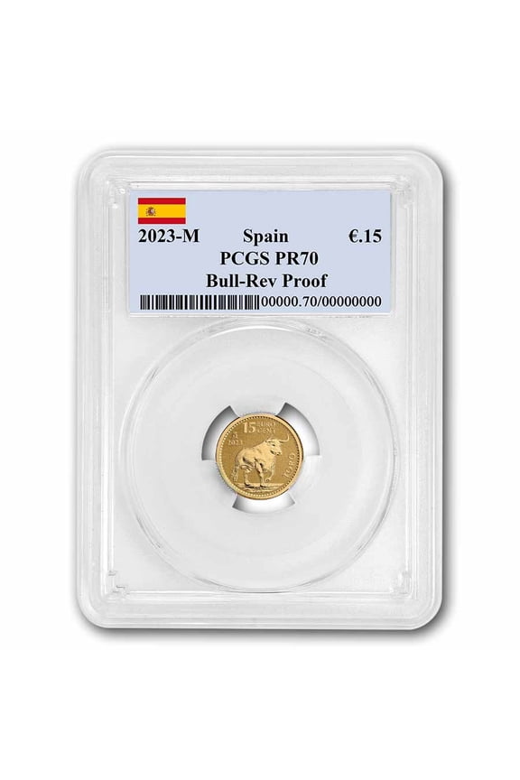 2023 Spain 1/10 oz Gold Reverse Proof Bull Doubloon PR-70 PCGS