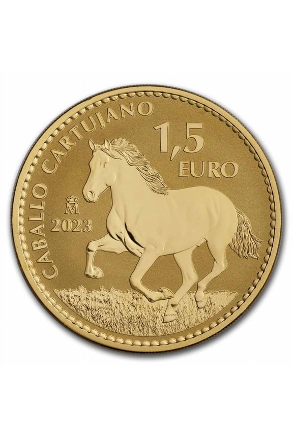 2023 Spain 1 oz Gold Reverse Proof Stallion Doubloon