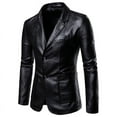 2023 Spring Autumn Fashion New Men‘s Lapel Leather Dress Suit Coat