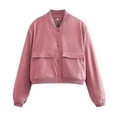 2023 Spring Autumn Women‘s Bomber Jacket Fashion With Pockets Jackets