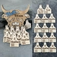 2023 Spring Cow Bull Head Replacement Month Earrings Wooden Sign