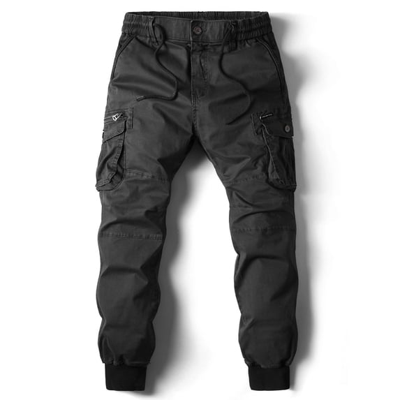 2023 Spring New Cargo Pants Men Cotton Casual Ankle Length Trousers Solid Color Slim Fit Jogger Pants For Man
